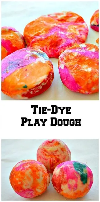tie dye play dough play recipe