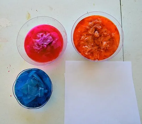 crepe paper soaked in water