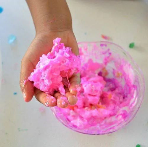 Mixing the glue ansd salt