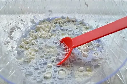 mixing the play dough