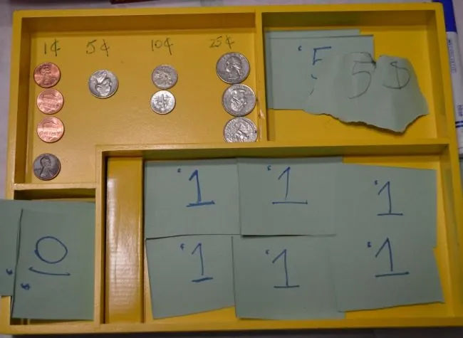 sensory activities play money