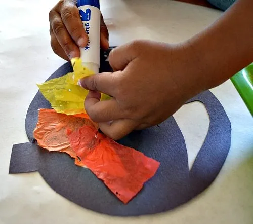 sticking tissue paper