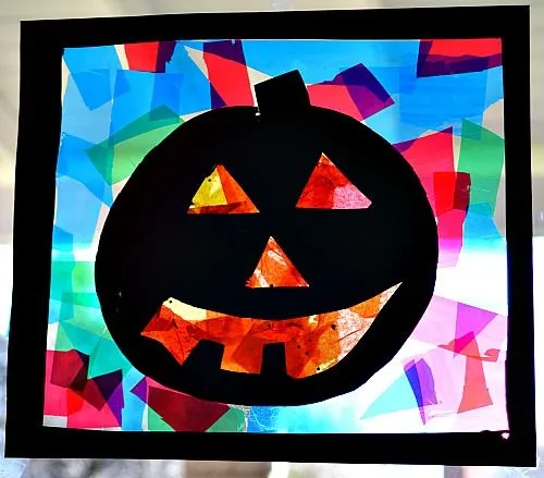pumpkins with paper
