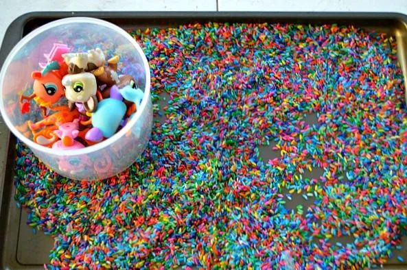 small world play with rice