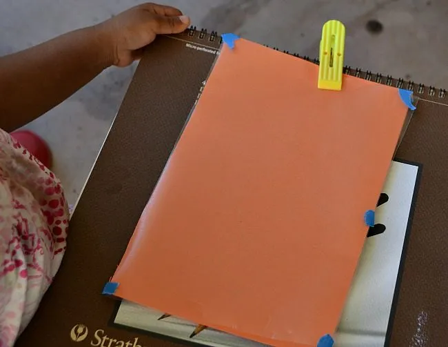 scavenger hunts for kids prepare with color paper and contact paper