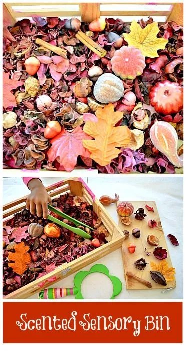 scented sensory bin for kids