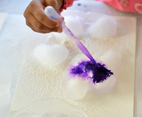 adding water colors to this valentines day activity