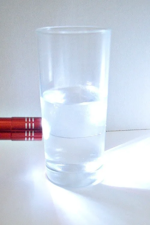 white light through clear water