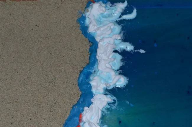 creating playdough shoreline