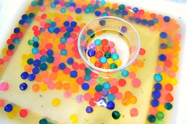 colorful tapiocapearls in water