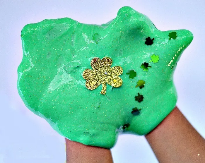 shamrock sparkle slime for st patricks day