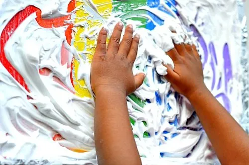 shaving cream sensory play