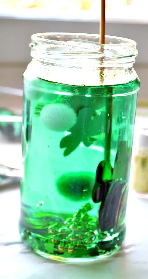 stirring sensory jars for st patricks day