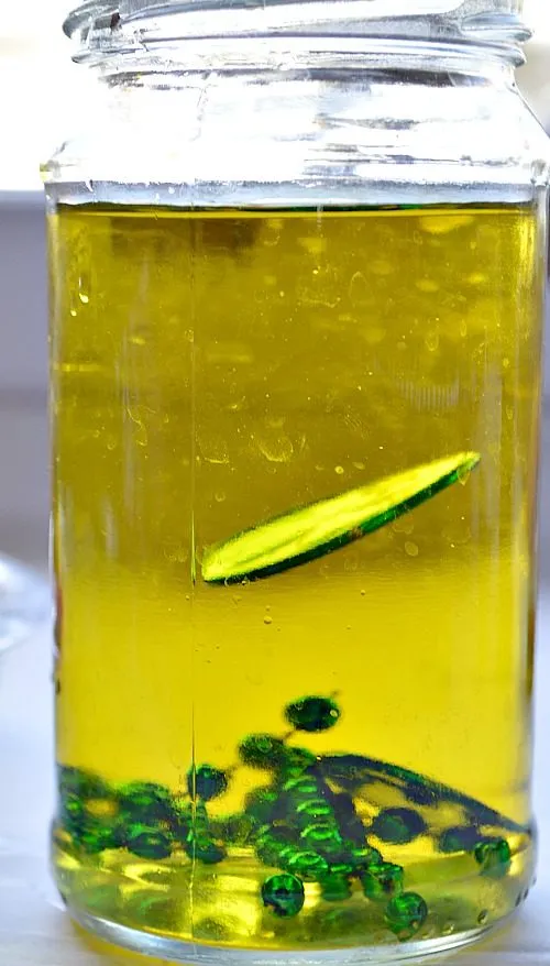 adding sensory elements to colored water