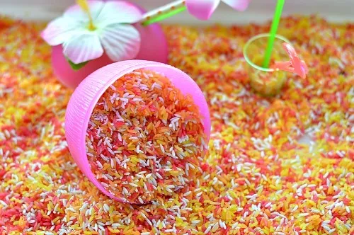 Tropical fruits sensory play ideas