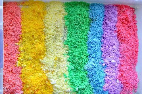 homemade rainbow snow