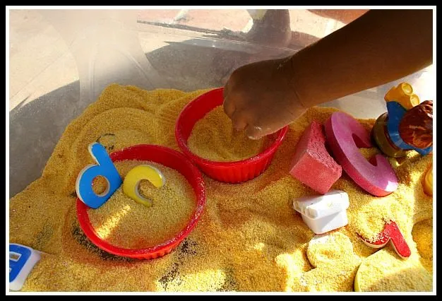 alphabet sensory tubs