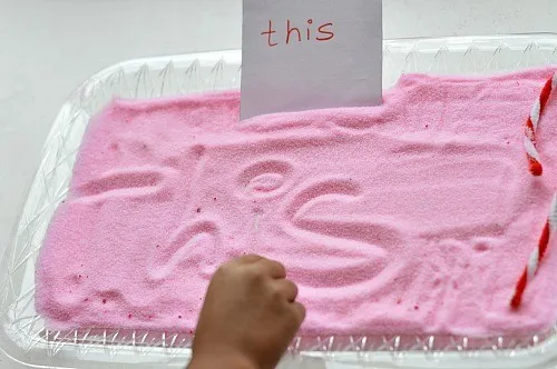 Write your sight words sensory writing