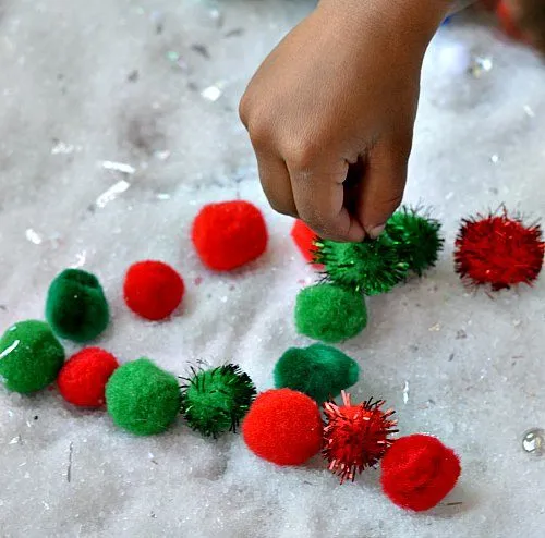 fine motor activities with pom poms