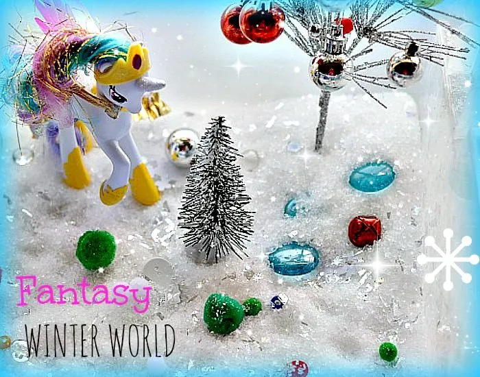 fake snow small world for kids