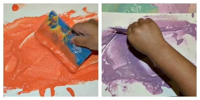 preschool writing using paste sensory paper
