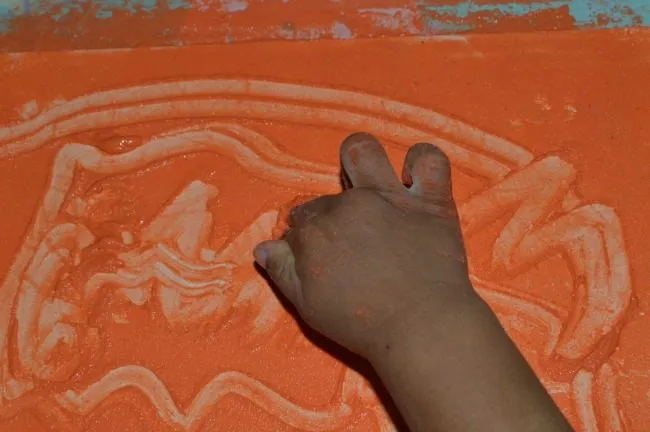 mark making with cornflour paste