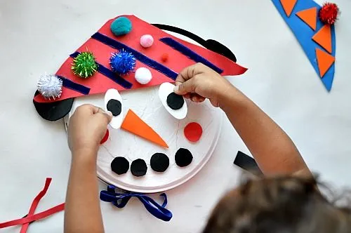 playing with snowman craft