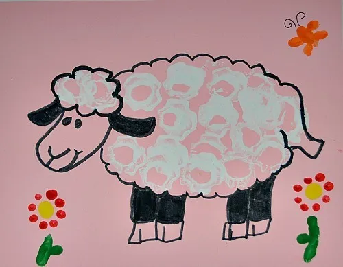 sheep art for spring
