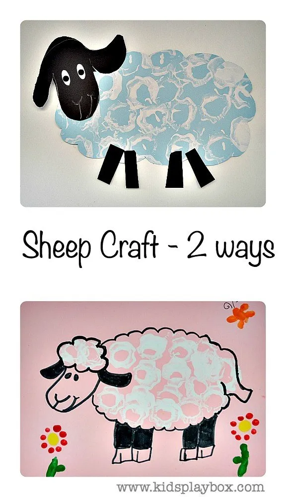 Sheep Craft done 2 ways with egg cartons from Kids Play Bix