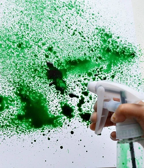 spraying colors