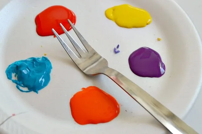 fork painting art projects