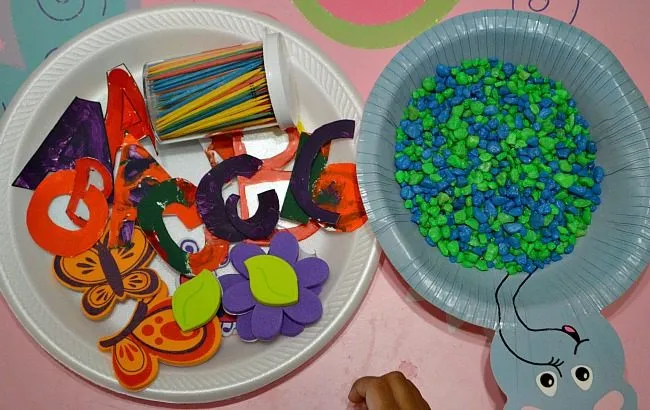 spring craft with toddler learning materials