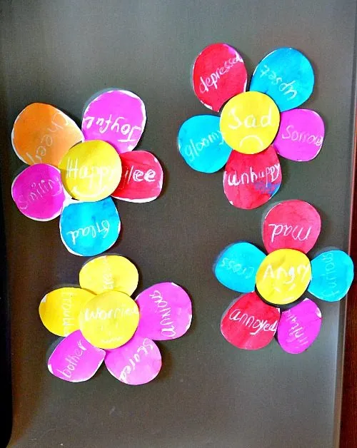 spring flowers on the fridge