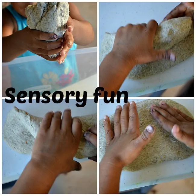 squishing play dough