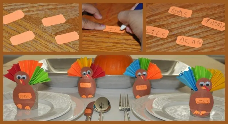 Paper Roll Turkey Place Cards