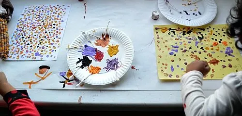 thanksgiving art with corn
