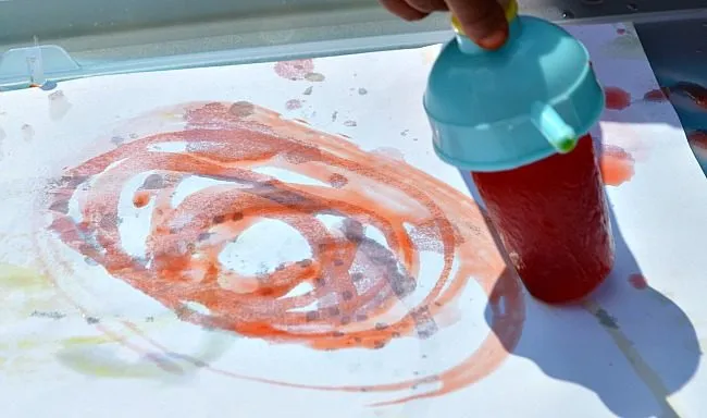 swirling strawberries