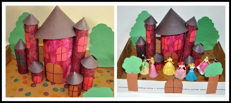DIY castle with TP and Kitchen rolls
