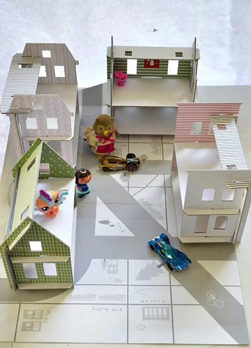 built city with cardboard