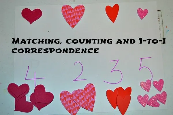 count and macth for valentine's day activities