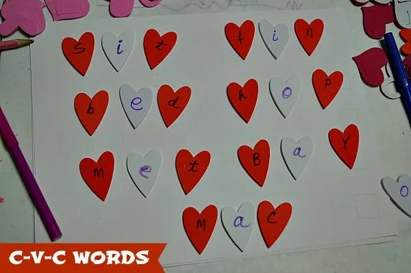 learn cvc words with hearts