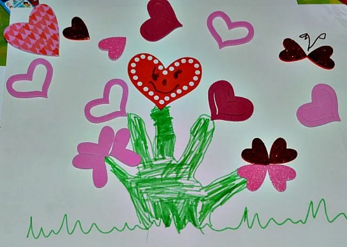 valentines handprint art project
