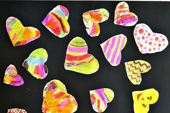 Sparkly Foil Hearts Collage