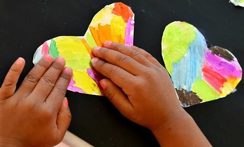 fine motor sticking hearts