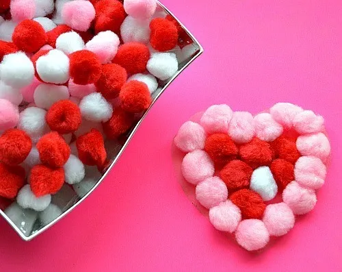 sticky heart art activities for kids