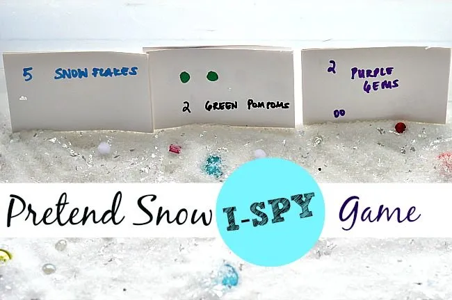 Pretend snow I-Spy game