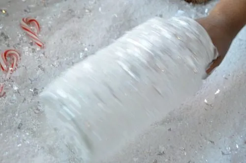 rolling snow jars in snow
