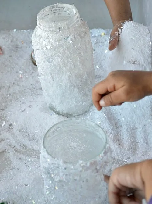 snowfun for kids pouring snow